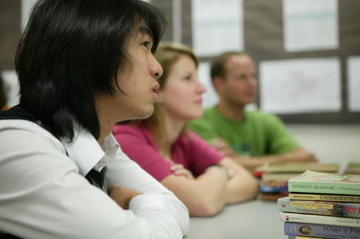 Student listening intently